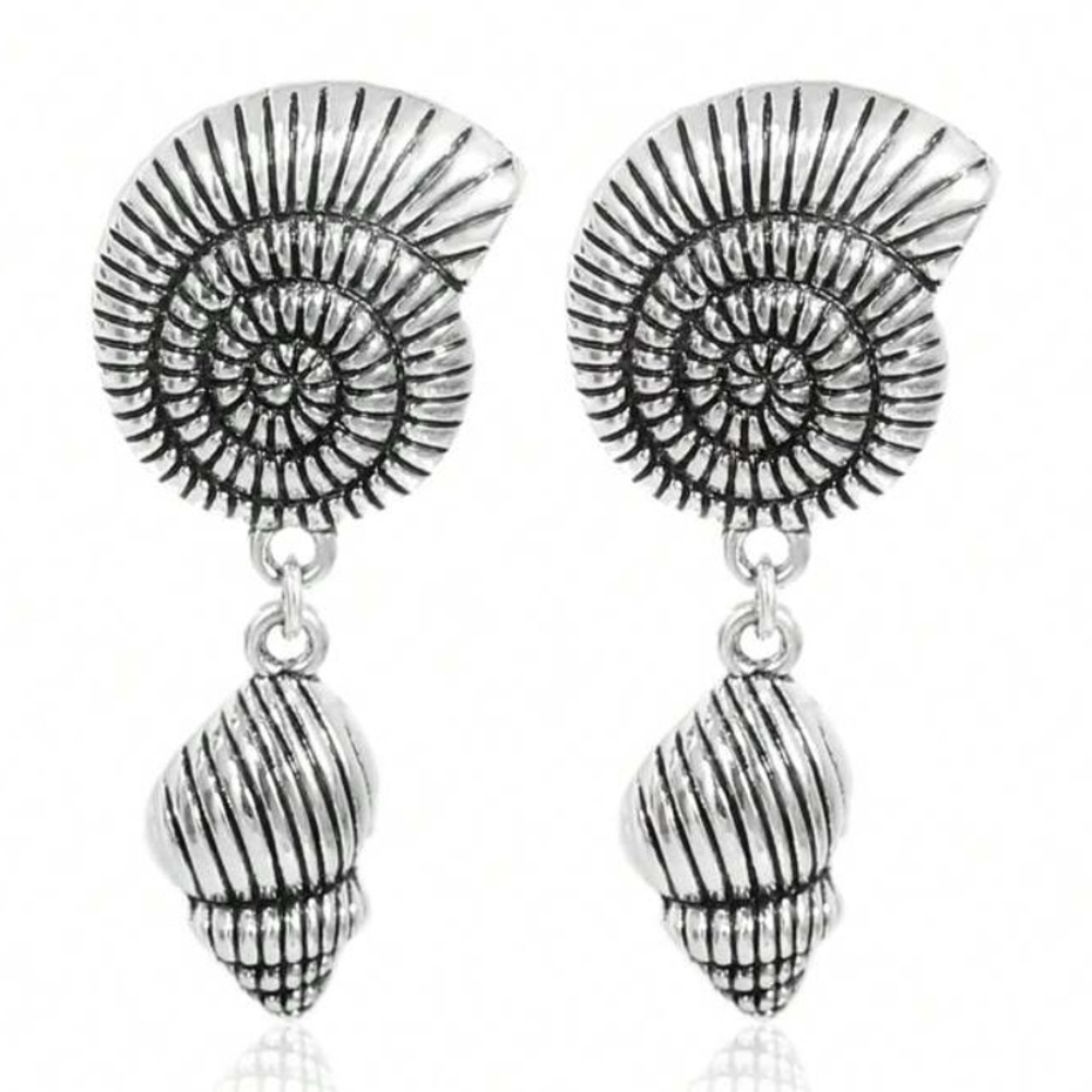 Silver Seashell Earrings